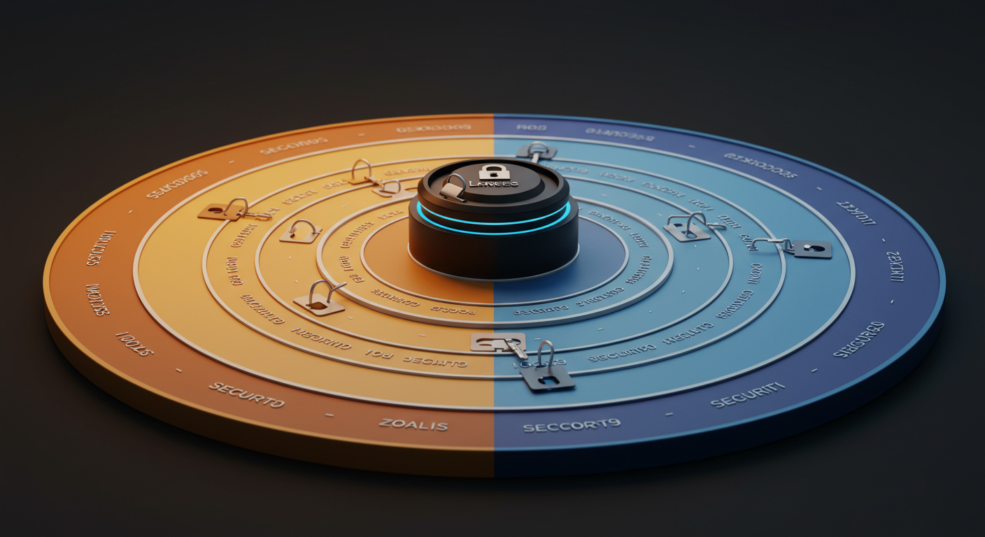 Different access levels illustrated through a visual security metaphor