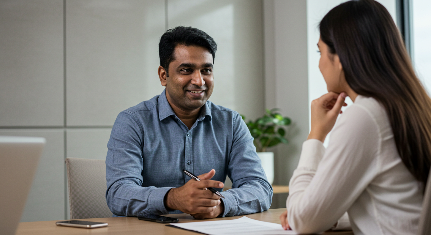 Leader coaching team member through questions rather than providing direct answers