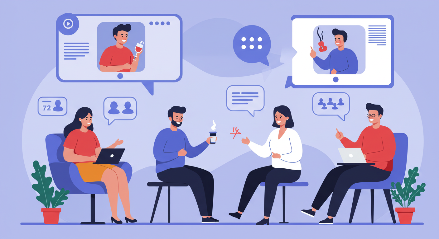 Virtual social connection moment between hybrid team members