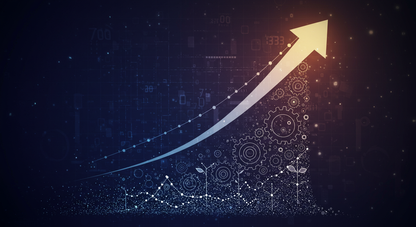 "Abstract visual representing SME growth and operational efficiency achieved through data-driven strategies."