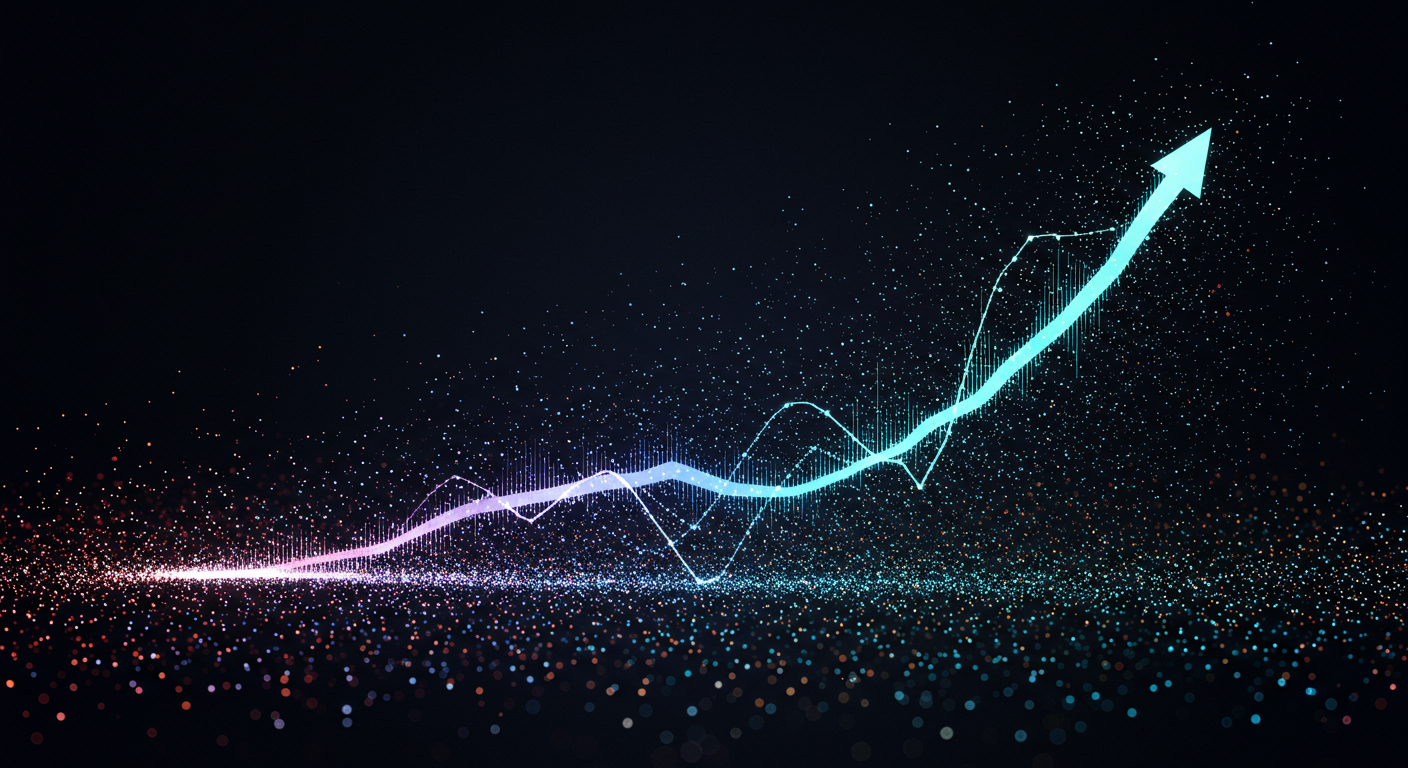 "Abstract visualization of AI turning complex project data into clear, actionable insights for SMEs."